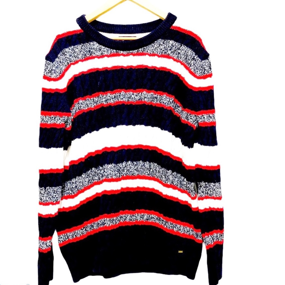 💜 Tommy Hilfiger Striped Cable Knit Sweater